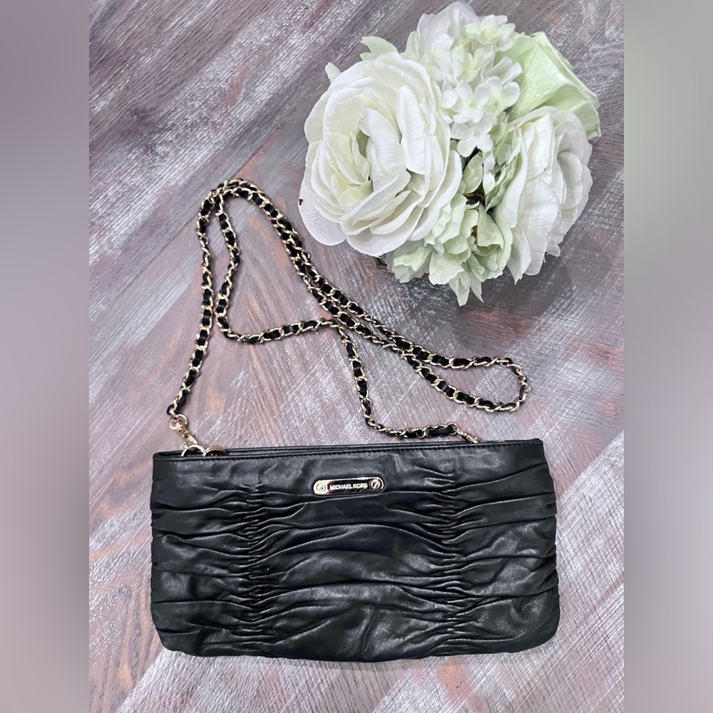 Michael Kors Black leather clutch